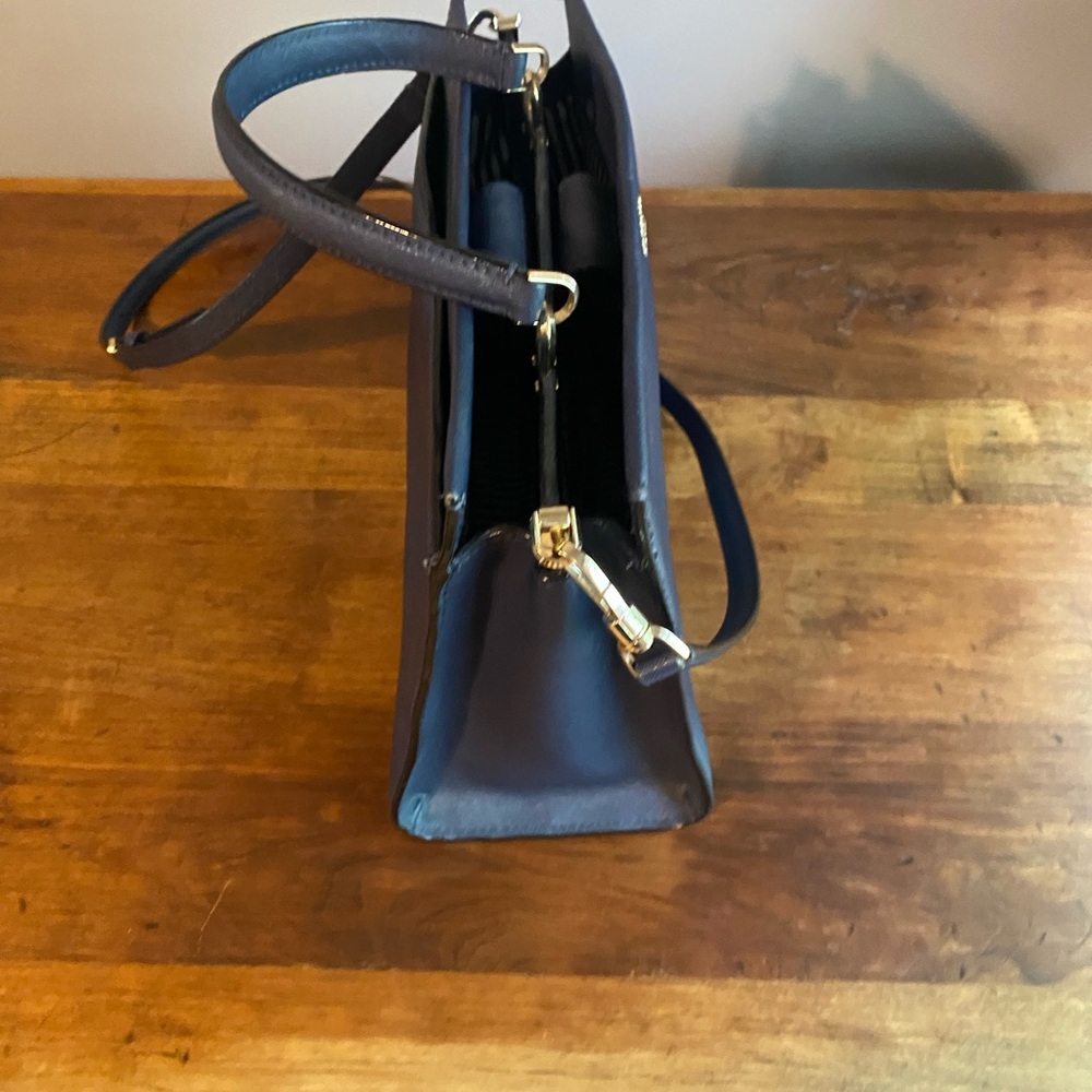 Kate Spade Navy Blue Triple Compartment Crossbody Shoulder bag Satchel - Picture 4 of 7